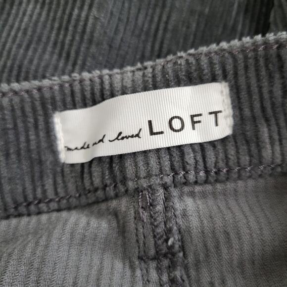 Loft Corduroy Pants Womens Size 10 Petite Gray Cropped Fall Winter Casual - Picture 10 of 11